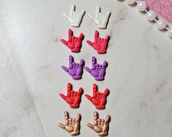 I Love You Stud Earrings l Sign Language l ILY l Valentines Day Jewelry l Polymer Clay Earrings l ASL l Gifts for Her l Anniversary l