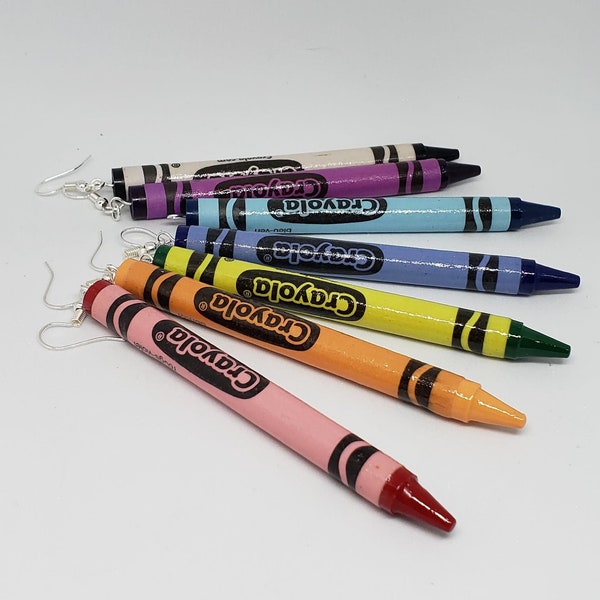 Crayon Earrings l Crayola Earring l Rainbow Earring l Art l Teacher Appreciation l School Supplies l Gift for Artist l Easter