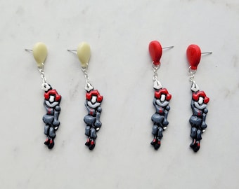 Creepy Clown Earrings l Polymer Clay Earrings l Scary Halloween Jewelry l Horror l Glow in the Dark l Gift for Her l Spooky Season l Balloon