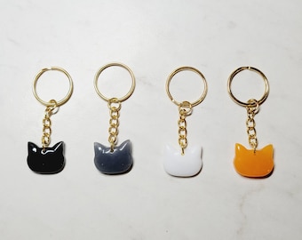 Resin Cat Keychain: Cute Animal Keyring, Cat Lover Gift