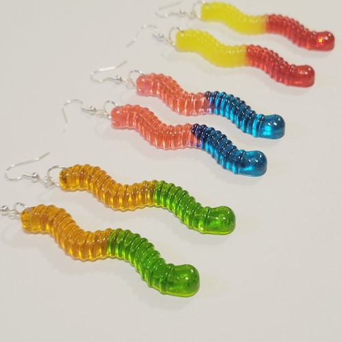 Gummibärchen-Ohrhänger | Bunter Bonbon-Schmuck aus Kunstharz