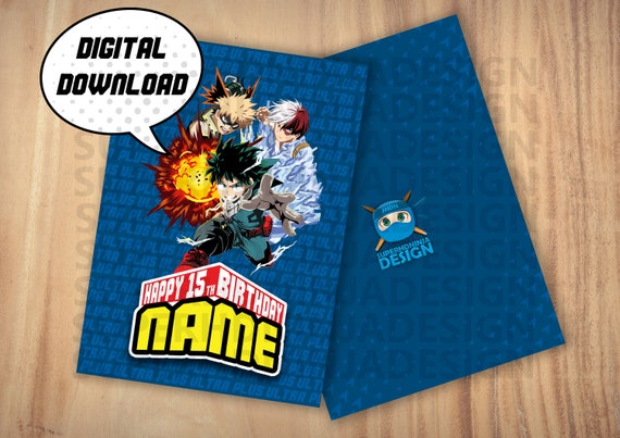 Imprimerible My Hero Academia Anime Carte D Anniversaire Etsy Imprimerible My Hero Academia Anime Carte D Anniversaire Etsy