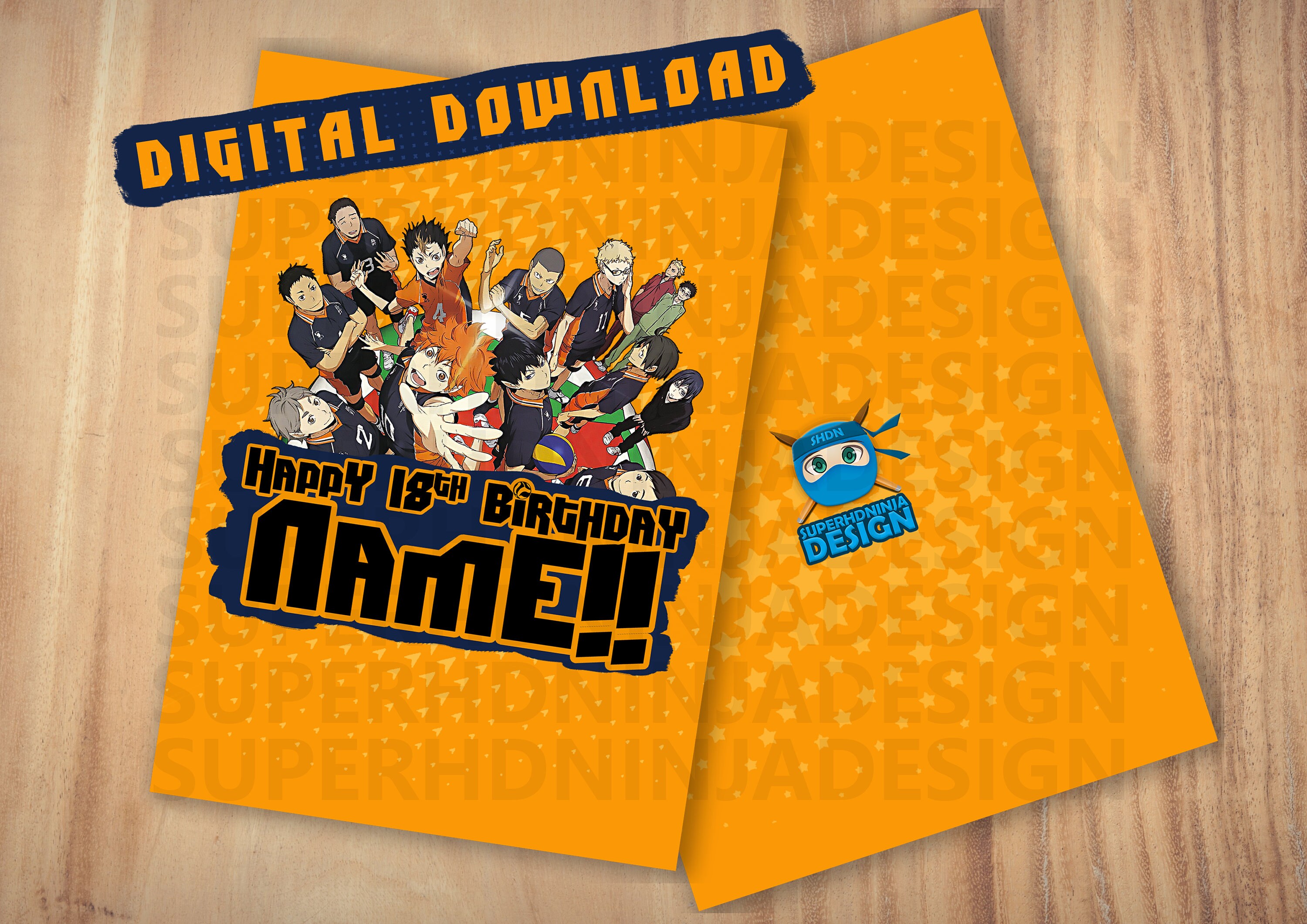 Printable Haikyuu Anime Birthday Card Digital Download Etsy Singapore