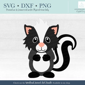 Cute Skunk SVG, DXF, & PNG - Instant Download - for Cricut - for Silhouette - for Glowforge, Cute Skunk Clipart