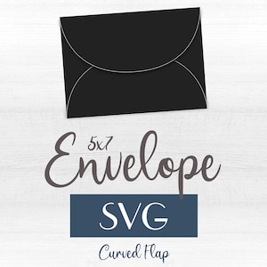 Umschlag SVG Vorlage mit geschwungenen Klappen, 5,25"x7,25"" digitaler Download