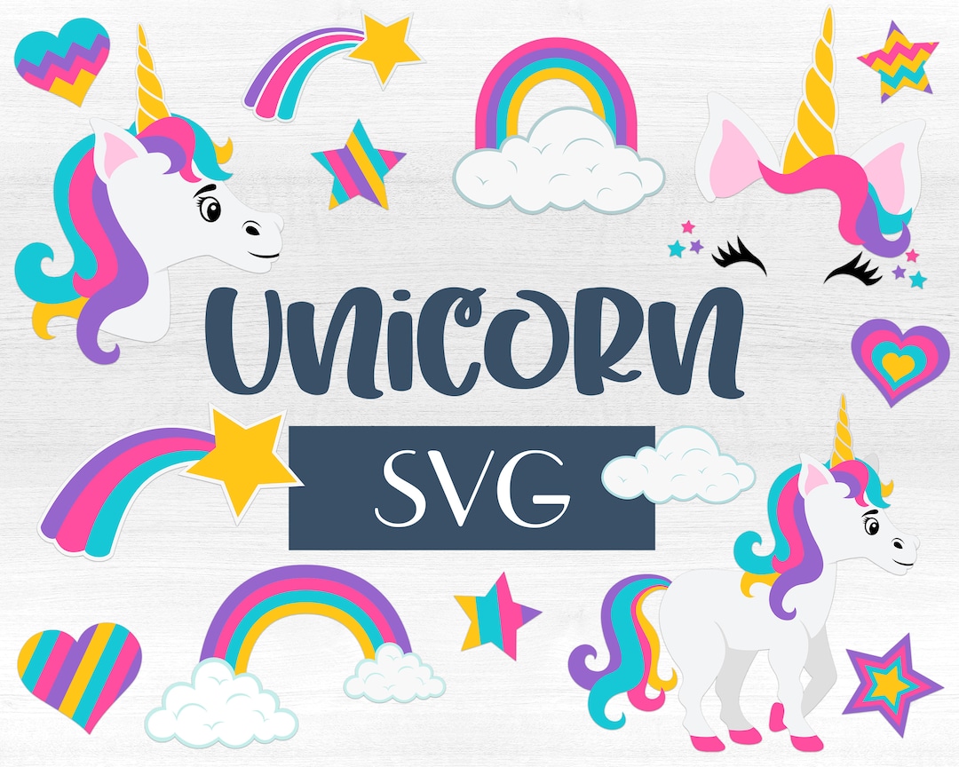 Unicorn SVG & PNG Bundle for Instant Download, Unicorn SVG for Cricut ...