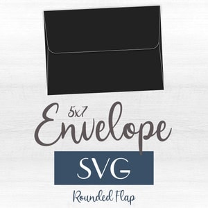 Envelop SVG-sjabloon met afgeronde flappen, 5.25x7.25, digitale download voor Cricut, Silhouette en Glowforge