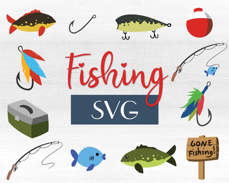 Download Fish SVG Set for Instant Download Lake Fish Fishing Theme ...