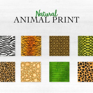 Animal Print Hand Drawn Digital Paper, Safari Animal Digital Paper ...