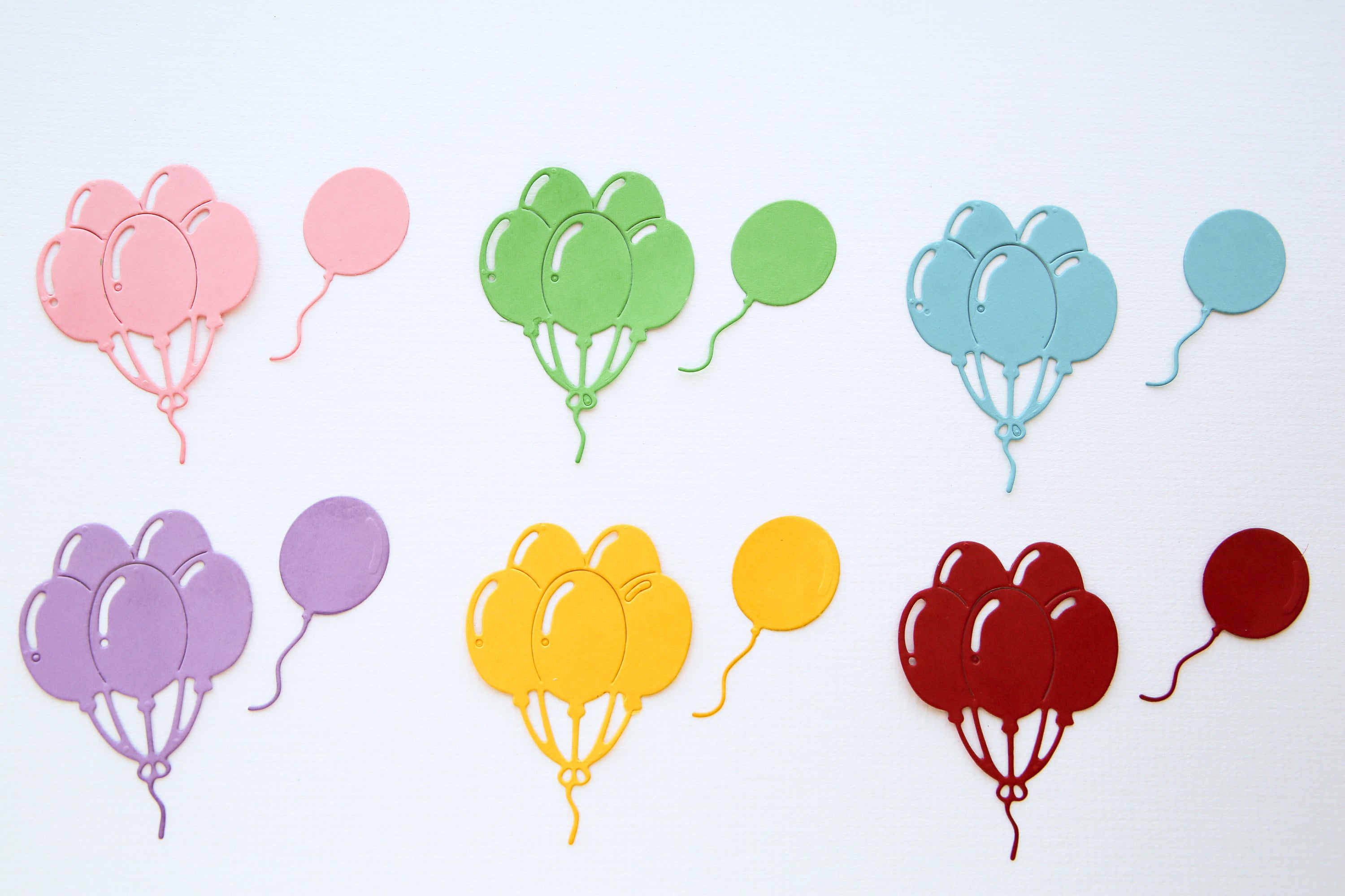 6 X Die Cut Bunch of Balloons Card Embellishments Card Etsy