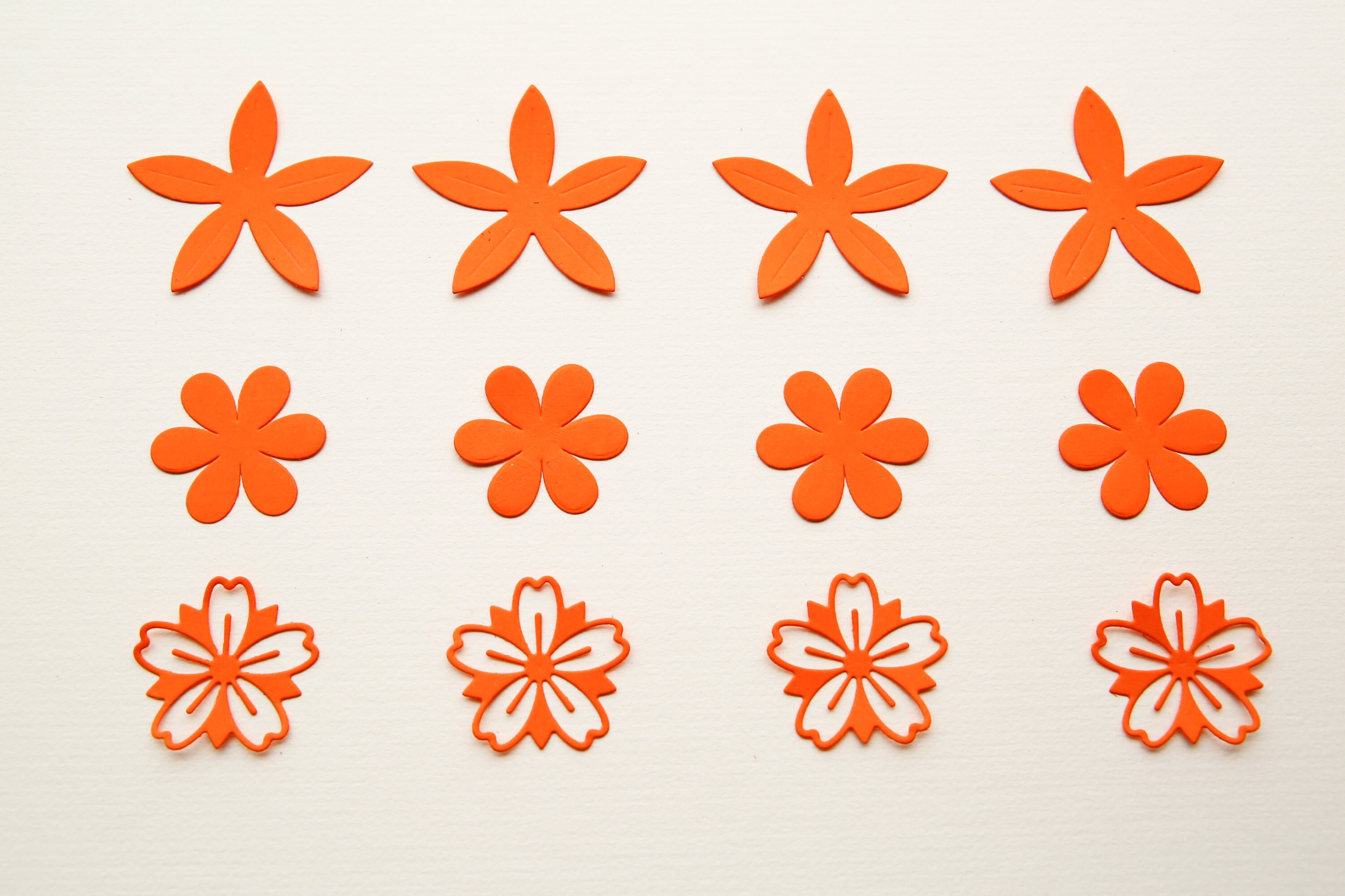 A Pack of 12 Die Cut Flower Craft Embellishments for Card Etsy UK