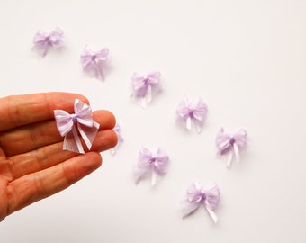10 x Small Lilac Organza Bows - Craft Bows