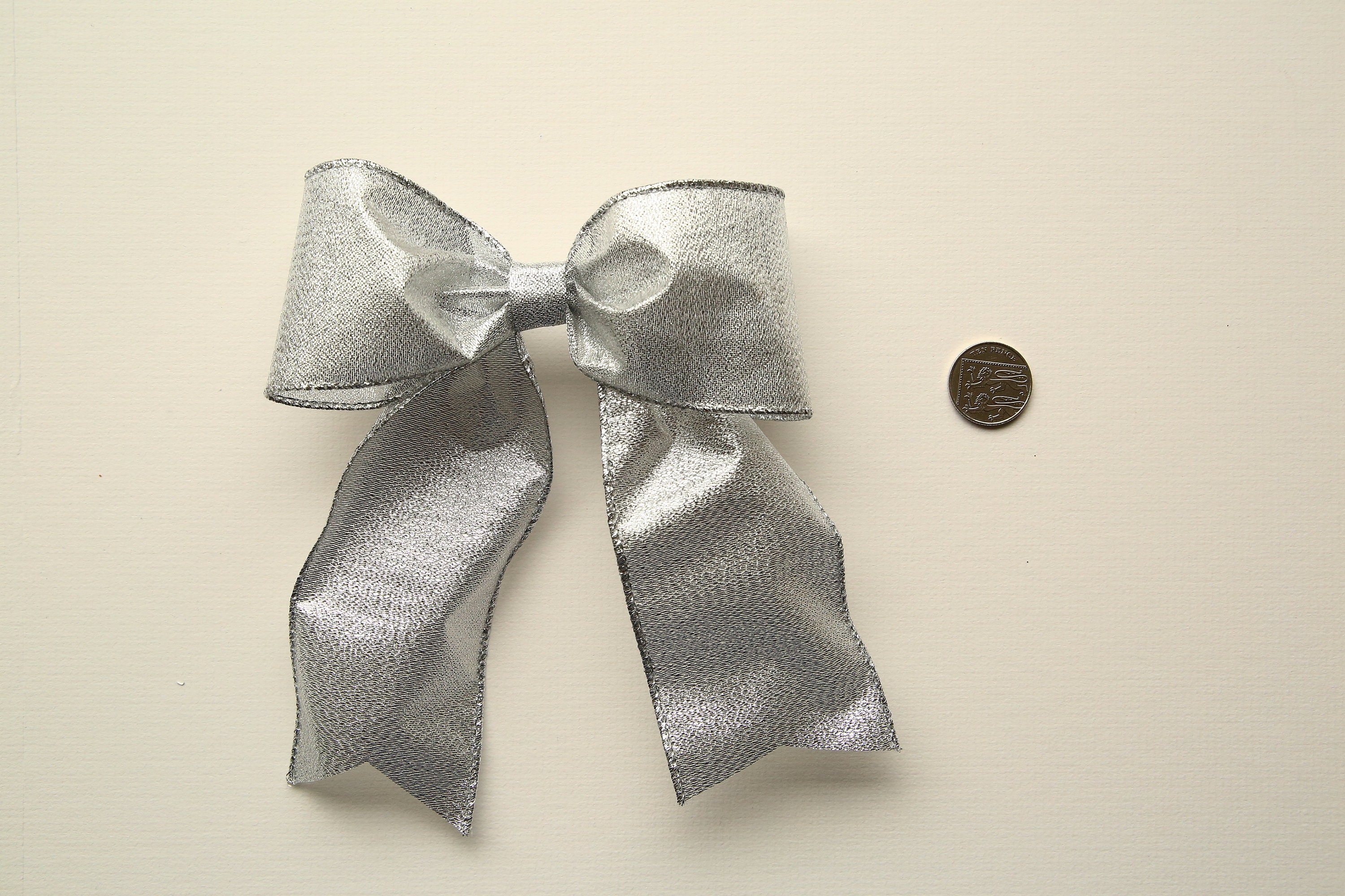 2 x Large Silver Ribbon Bows Craft Supplies Christmas Bows Etsy
