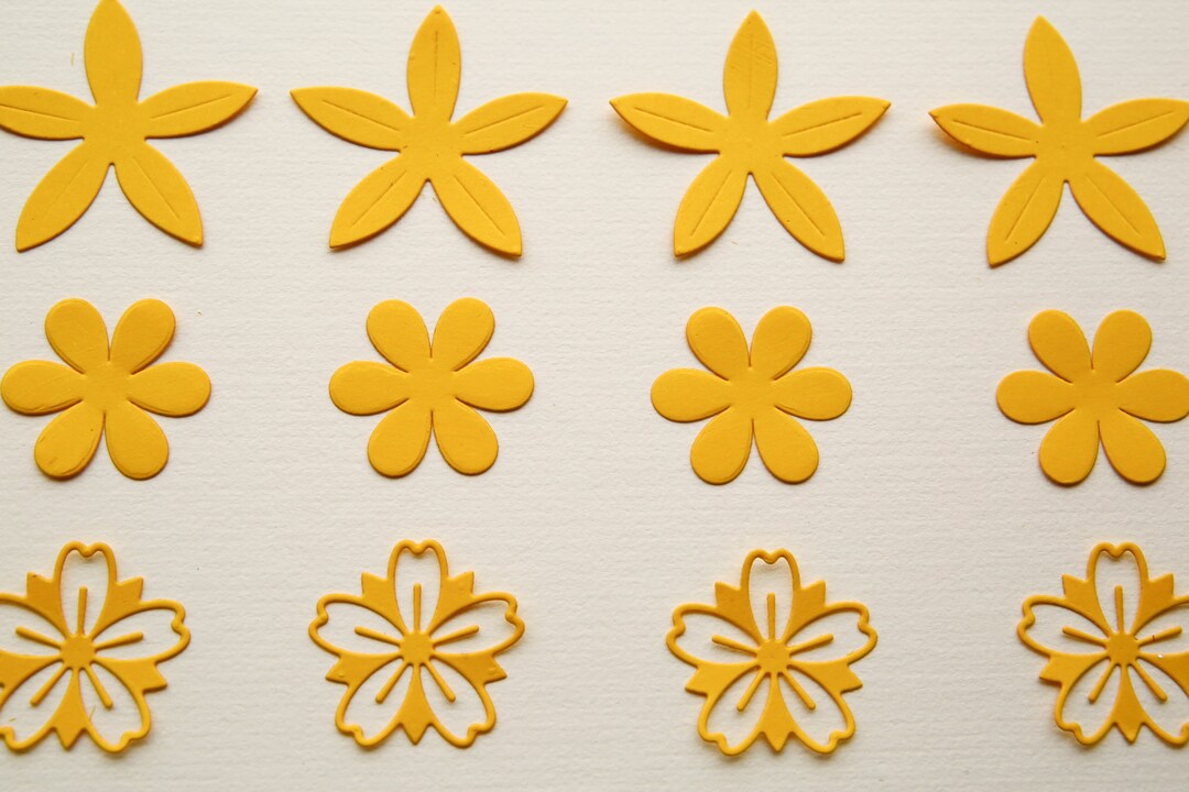 A Pack of 12 Die Cut Flower Craft Embellishments for Card Etsy UK