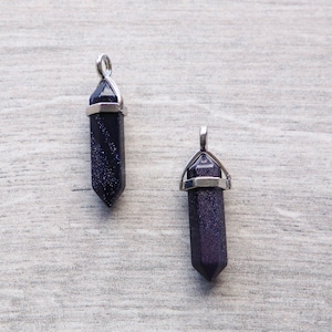 Blue Goldstone Point Pendant