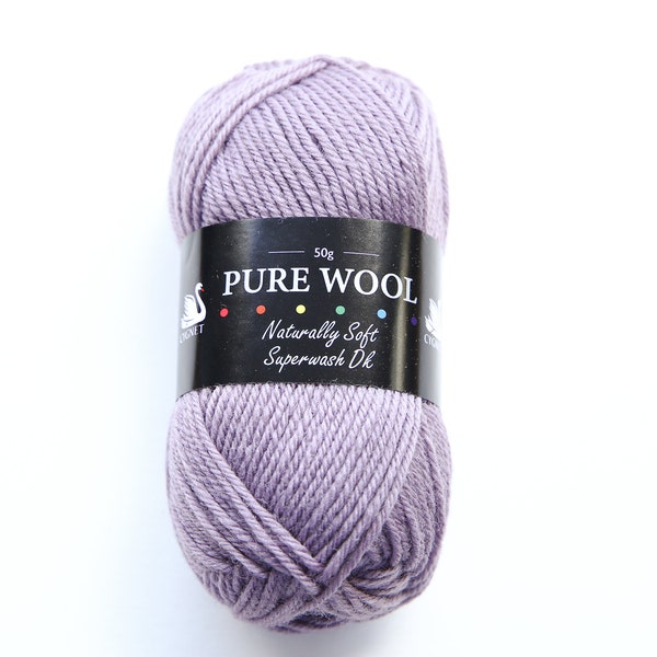 Knitting Yarn, Crochet Yarn, Cygnet Yarns Pure Wool Superwash DK Vintage Rose - DK Knitting Yarn, Craft Supplies