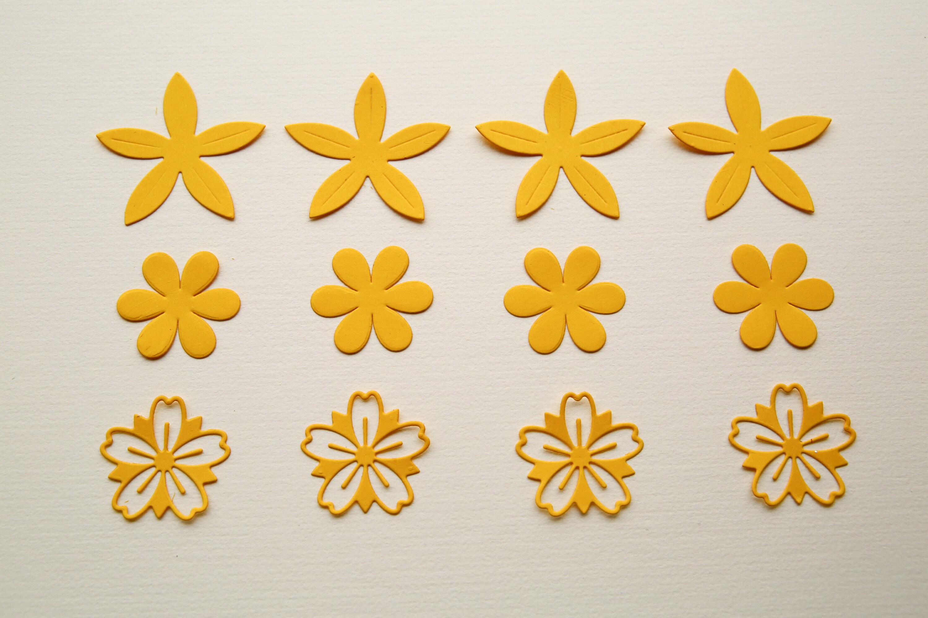 A Pack of 12 Die Cut Flower Craft Embellishments for Card Etsy UK