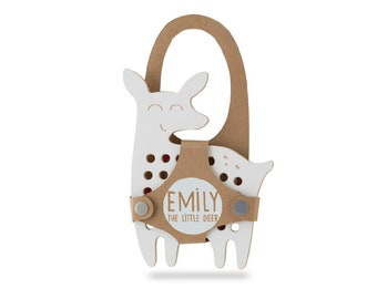 Emily the little Deer - Threading board wooden Toy, Montessori Toy, Lacing Toy