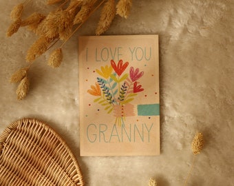 Wooden Card, I love you Granny!