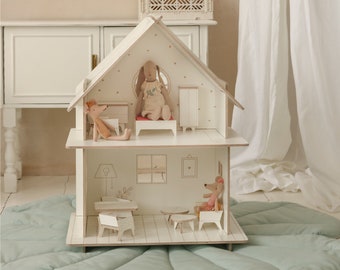 Wooden Dollhouse / Modern dollhouse (without furniture)