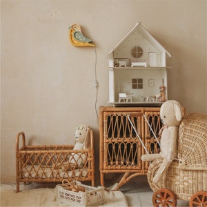 Wooden Dollhouse with furnitures / Modern, Premium Quality, Multi-Level Dollhouse, Wooden Multi-Story Pretend Play Dollhouse For Kids