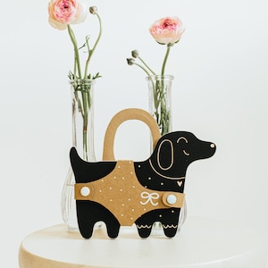 Animal shaped chalk board, dry erase wooden blackboard, unique gift for dog lover, travel easel, toddler drawing practice