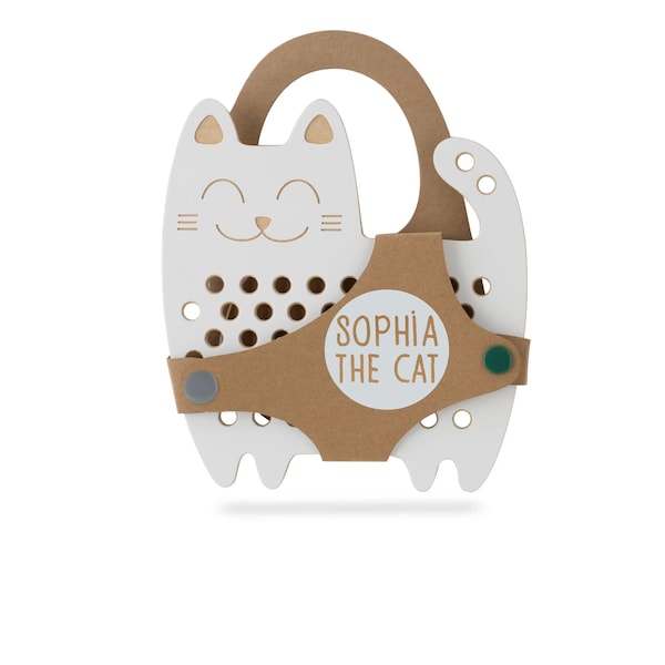 Sophia the Cat - wooden Toy, Montessori Toy, Lacing Toy, fine motor skills, a gift for a child