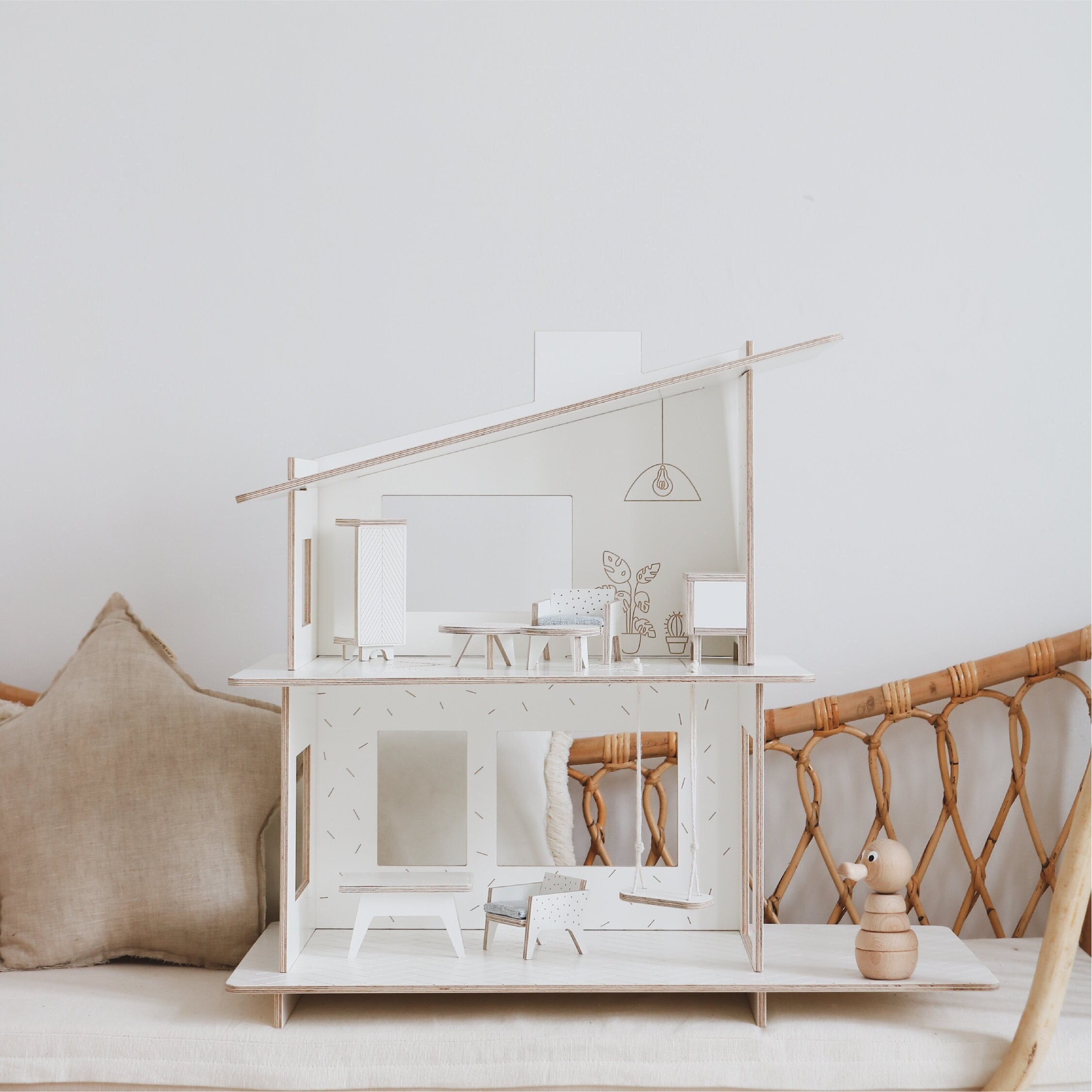 Modern wooden deals dollhouse