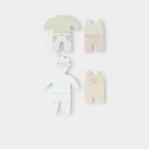 Magnetic Doll Finn with clothes, wooden toy image 9