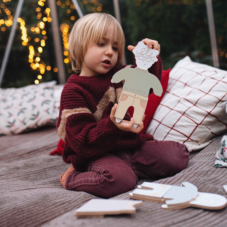 Magnetic Doll Finn with clothes, wooden toy image 10