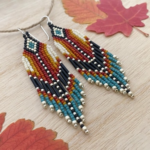 Light Fall Fringe Seed Bead Fringe Earrings