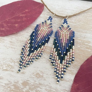 Winter Glow Fringe Bead Earrings