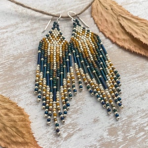 Forest Sunrise Fringe Bead Earrings