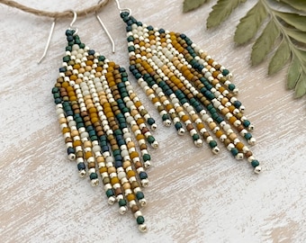Forest Sunrise Petite Fringe Bead Earrings