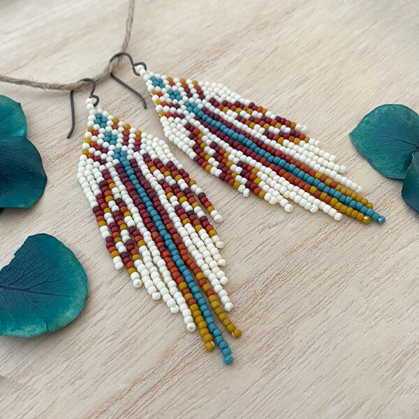 Bead Fringe Earrings Etsy
