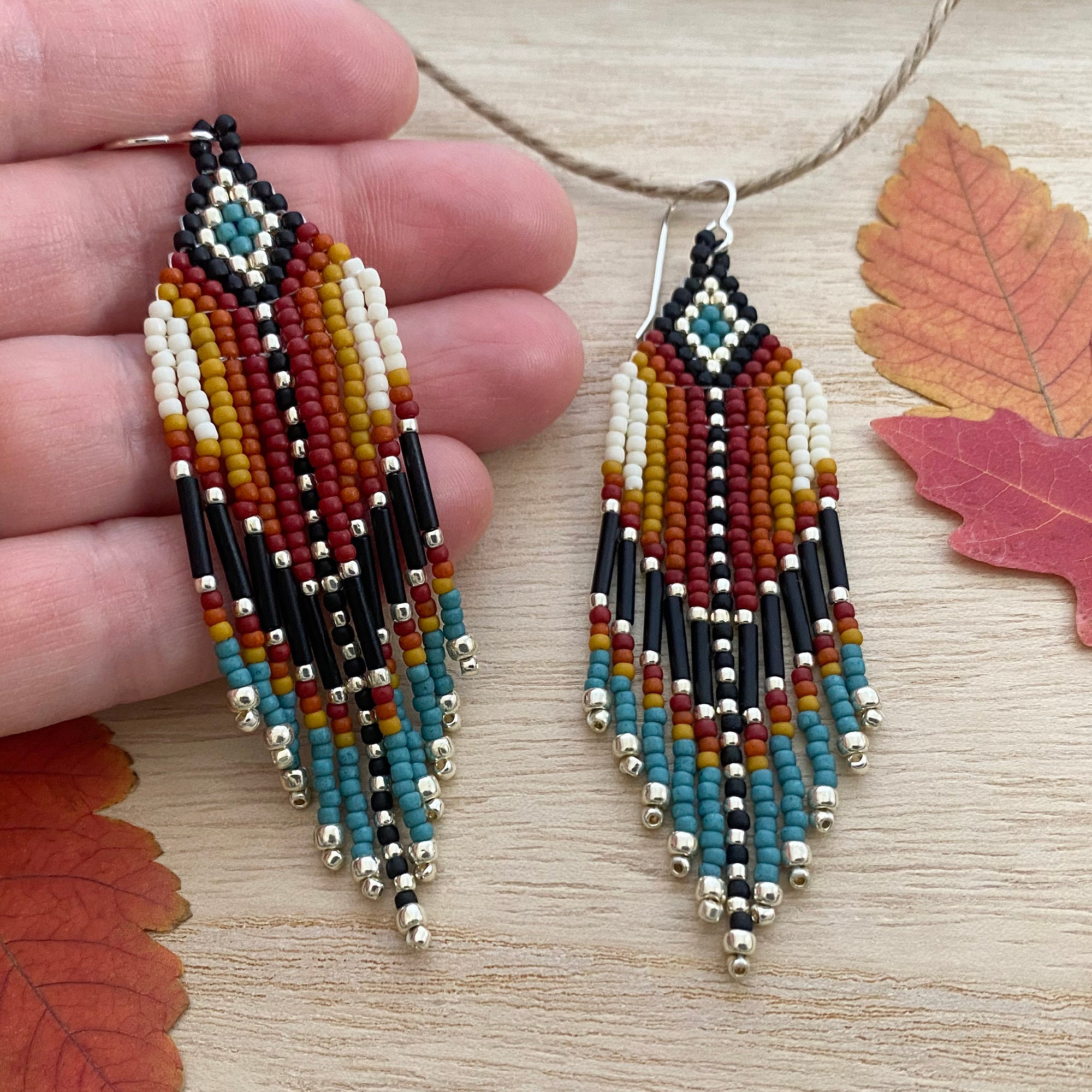 Seed Beaded Fringe Earrings Seed Beaded Fringe Earrings