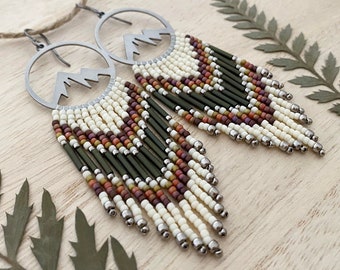 Oregon Vibe Bead Fringe Earrings