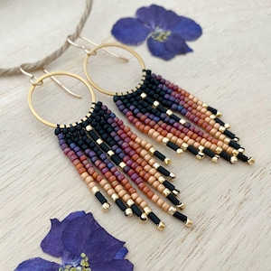 Petite Sunset Fade Long Bead Earrings