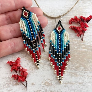 Alaskan Girl Fringe Bead Earrings
