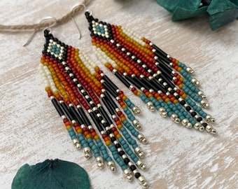 Fire Beadwork Starter Kit Lakw 3 Pairs of Fringe Earrings