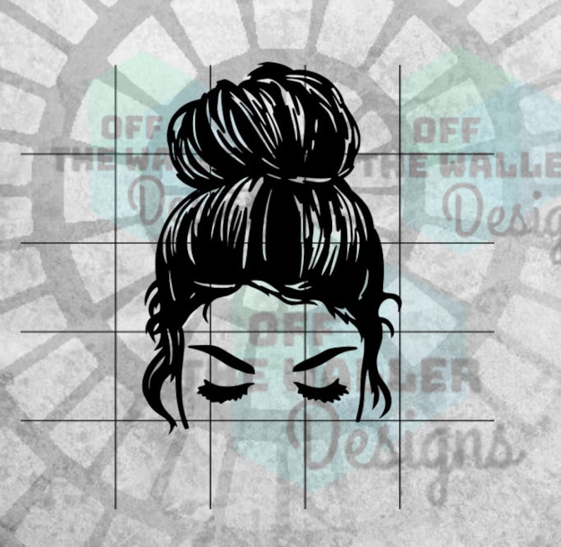 Girl With Messy Bun EASY WEED svg and png For Cricut and ...