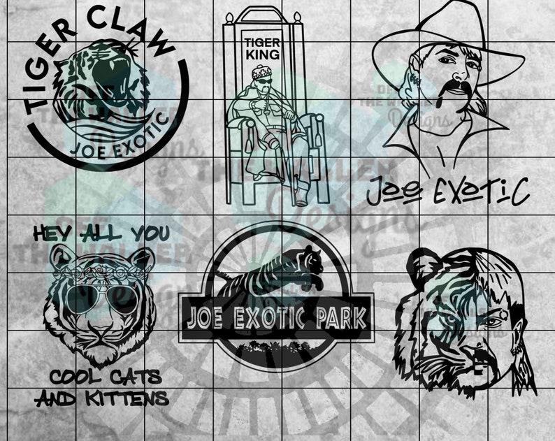 Download Joe Exotic SVG 6-PACK Tiger King King of the Tigers | Etsy