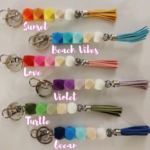 Silicone Bead Keychain | Custom Keychain | Bridesmaid Gift | Christmas Gift | Birthday Gift | Bag Accessory | Purse Charm | Gift for Her