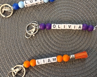 Custom Silicone Beaded Keychain: Personalized Backpack Tag