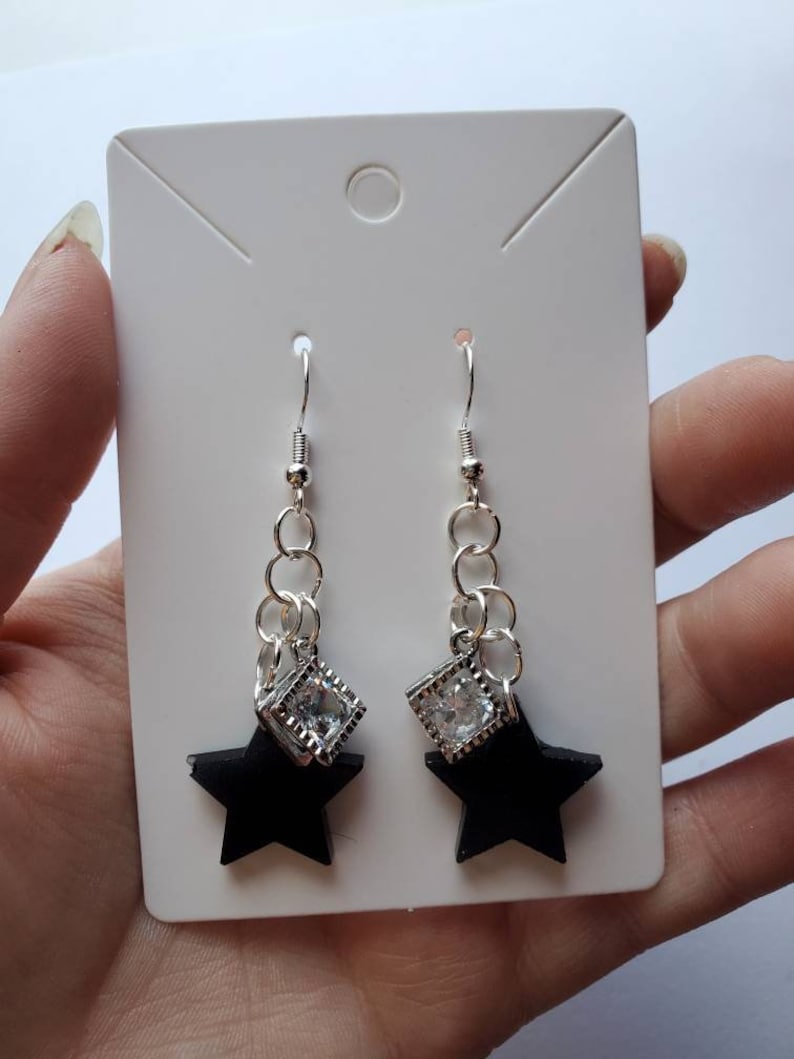 Black Star Charm Earrings