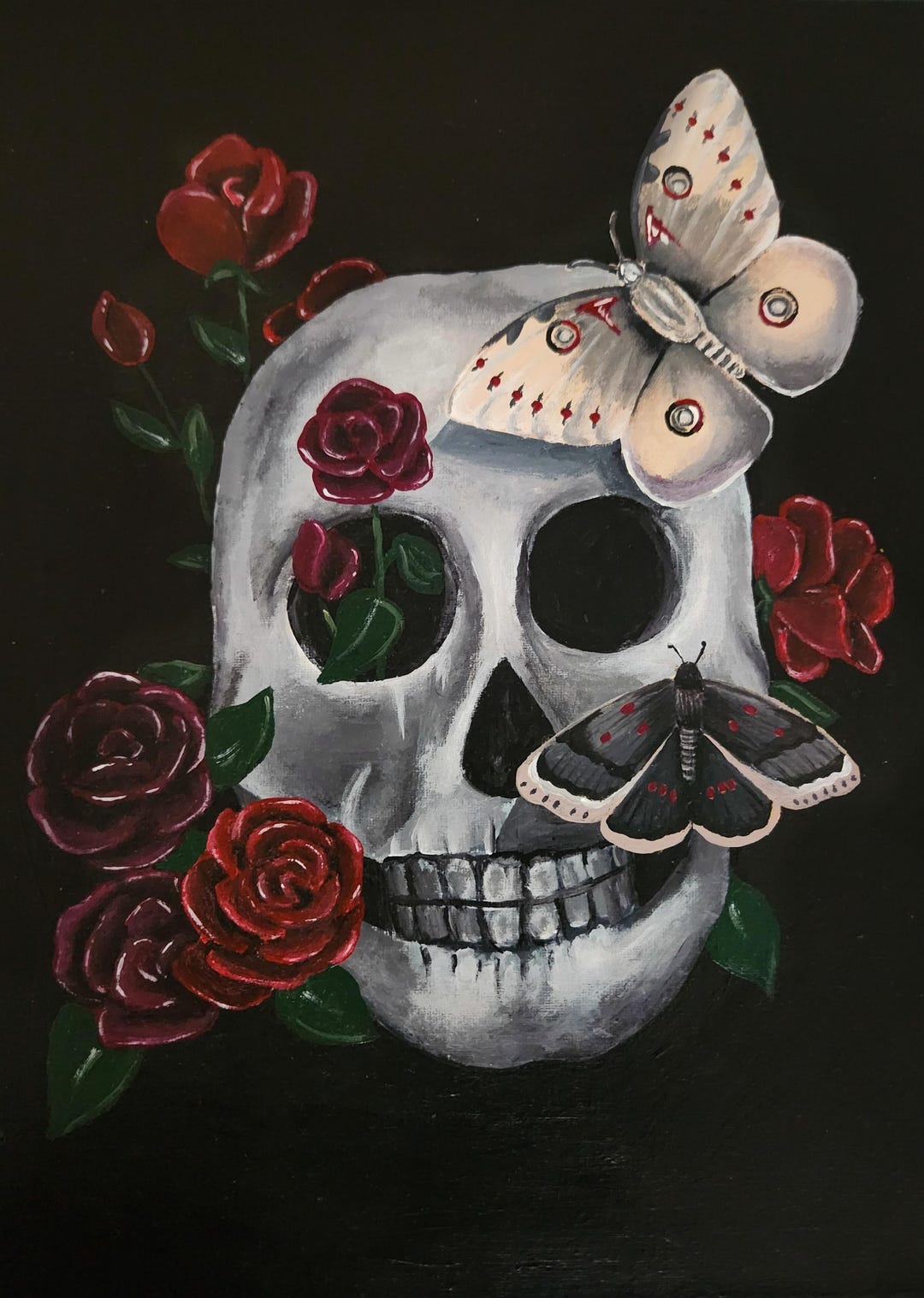 Moth Skull Print - Etsy