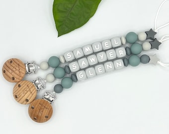 Personalized Silicone Pacifier Clip with Name