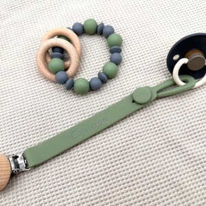 Pacifier Clip, Pacifier Holder, Personalized Pacifier Clip, Engraved Baby Gift, Full Silicone Pacifier Clip, Pacifier Holder for Daycare image 5