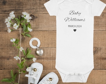 Baby Announcement Onesie®, Pregnancy Announcement Onesie®, Baby Announcement Ideas, Custom Baby Onesie®, Personalized Baby Announcement