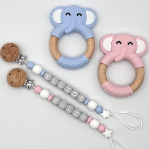 Baby Shower Gift Sets, Personalized Rattle Ring, Diaper Bag Silicone Keychain, Custom Pacifier Clips, Baby Shower Gift Sets image 6